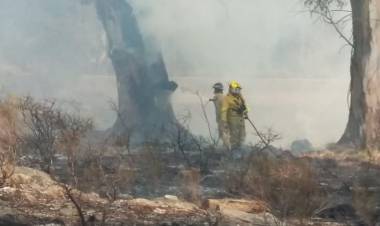 10 dotaciones de bomberos continúan trabajando en los focos activos en cercanías de Achiras