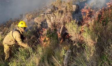 Incendio en Calamuchita: 60 bomberos combaten el frente de fuego en Lutti