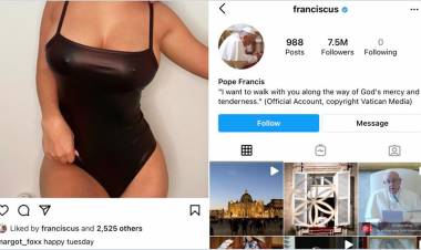 Modelo de contenido para adultos asegura que la cuenta del papa Francisco en Instagram le dio me gusta a una foto suya en traje de baño