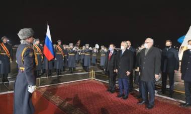 Alberto Fernández llegó a Rusia: la primera cita de su agenda será con Vladimir Putin