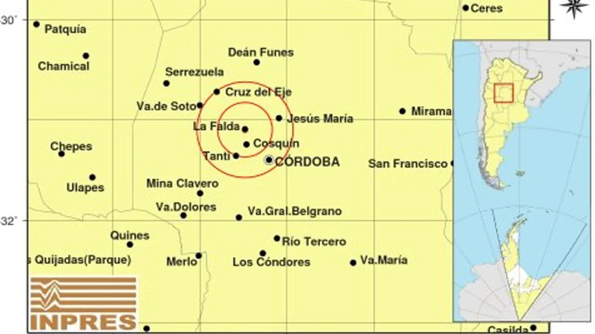 Un sismo de 3.9 de magnitud se sintió en Córdoba