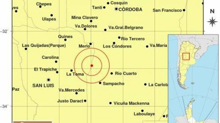 Un temblor en el límite con San Luis se sintió en la región