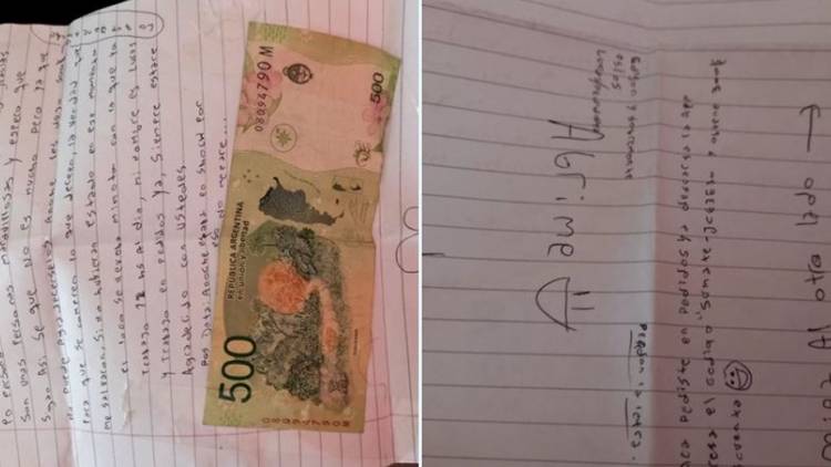 Salvó a un delivery de que le roben la moto: él le agradeció con una carta y 500 pesos