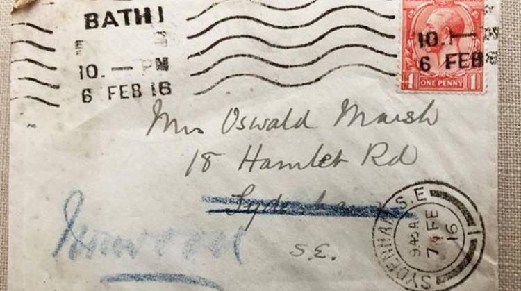 Una carta llega a su destino en Londres más de un siglo después de ser enviada