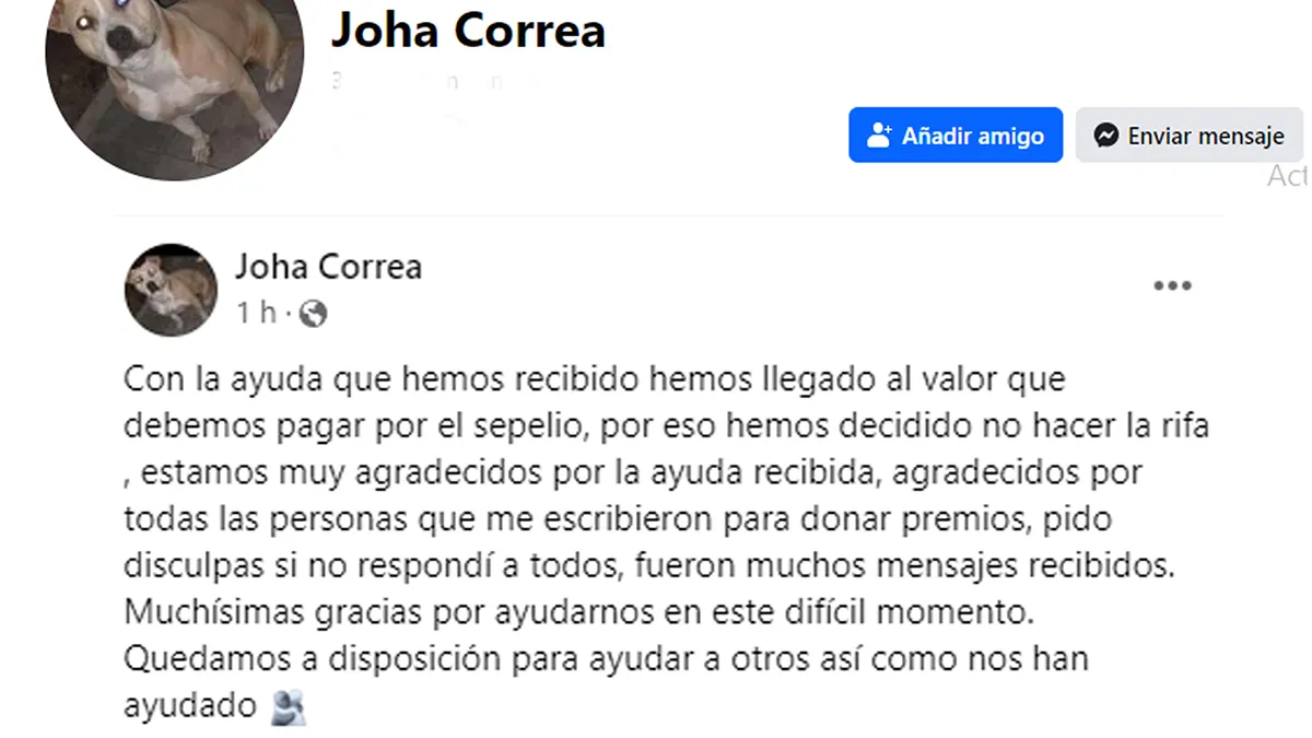 Solidaridad cabrerense: en dos días recaudaron más de $ 1 millón para el sepelio de Damián Correa